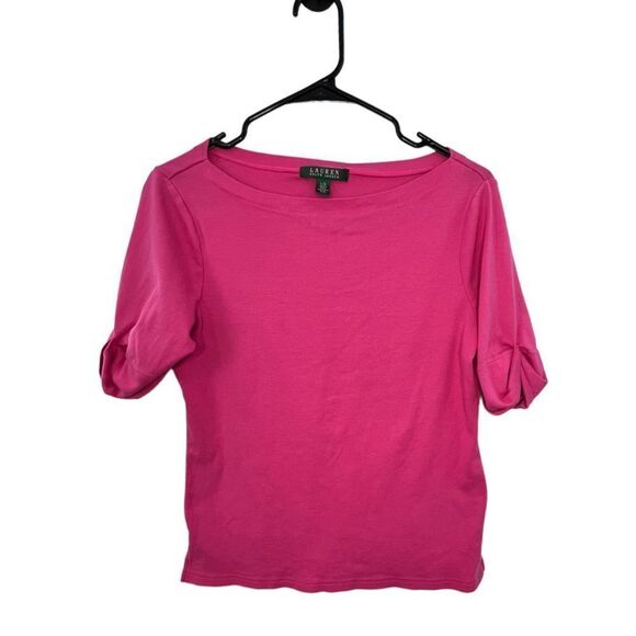 Lauren Ralph Lauren Basic Hot Pink Top - Picture 1 of 3